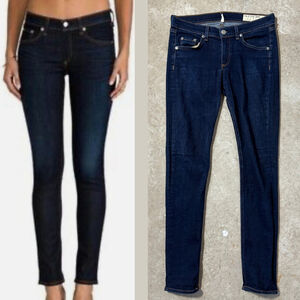 Rag & Bone Skinny Blue Jeans Women’s Size 27 Dark Wash Heritage Zipper Fly